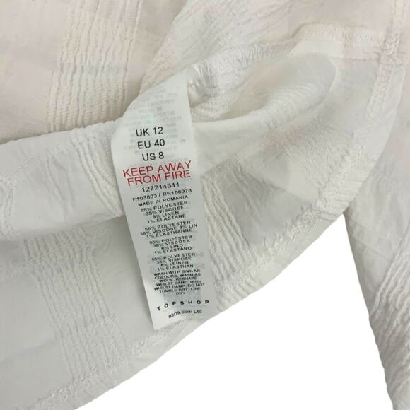 TopShop Textured Cold Shoulder Top Ivory Size 8 NWOT $48 MSRP - Picture 6 of 7